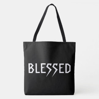 Bolsa Tote "BLESSED" w/QUOTE: "Vivendo para a Grit & Glory."