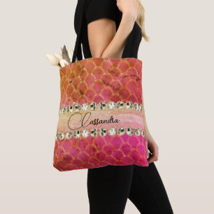 Bolsa Tote Bling Laranja-Rosa-Quente