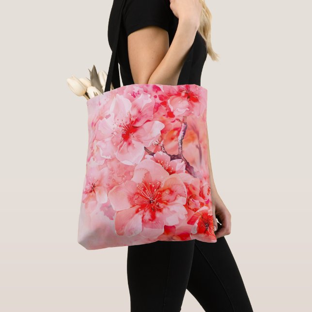 Bolsa Tote Bliss do Flor de Cereja da Aquarela (Close Up)