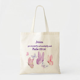 Bolsa Tote Blissful Butterfly Psalm 139:14 Tote Bag