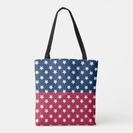 Bolsa Tote Bloco De Cor Azul E Vermelho Com Estrelas Brancas