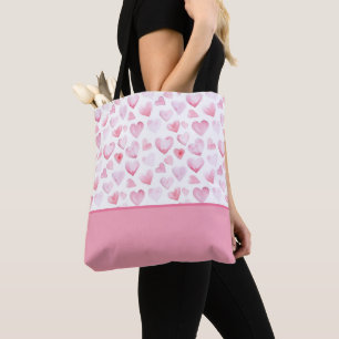 Bolsa Tote Bloco de cor do Namorados de cor rosa-d'água
