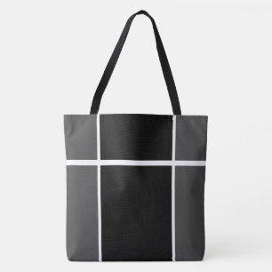 Bolsa Tote Bloco de Cor Preto Cinza Escuro Branco Profissiona