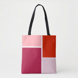 Bolsa Tote Bloco de Cor Vermelha Minimalista Moderno