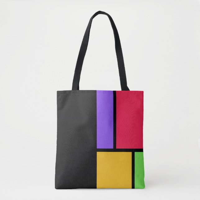Bolsa Tote Bloco de Cores Inspirado Mondrian (Frente)