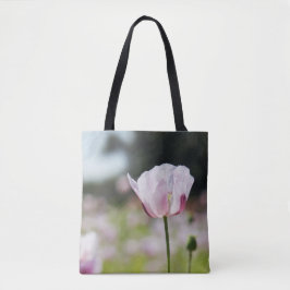 Bolsa Tote Bloemen veld met close up bloeiende lila bloem.