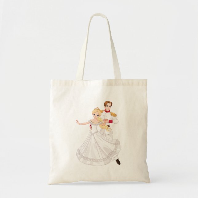 Bolsa Tote Blonde Princess and Charming Prince Fairytale (Frente)