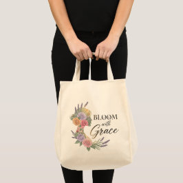 Bolsa Tote Bloom com Grace Elegant Floral Woman Silhouette