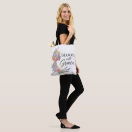 Bolsa Tote Bloom com Grace Elegant Floral Woman Silhouette
