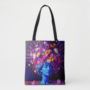 Bolsa Tote "Bloom of Eternity" - Um Retrato Surreal Colorido