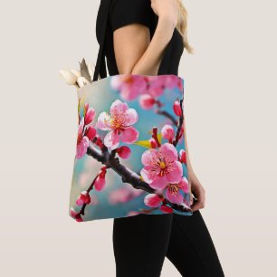 Bolsa Tote Blooming Cherry Blossoms em Primavera