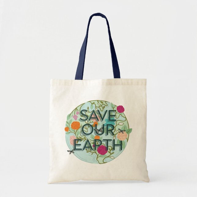 Bolsa Tote Blooms Florais protegem e salvam nossa linda Terra (Frente)