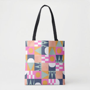 Bolsa Tote Bloqueio de cor africano, padrão geométrico.