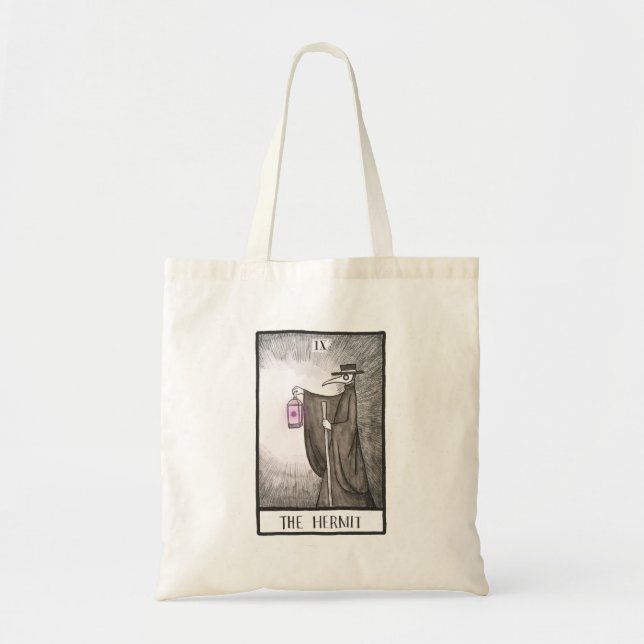 Bolsa Tote Bloqueio do Gótico Tarot Art Hermit do médico da p (Frente)