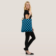 Blue and Black Checkered Print