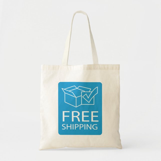 Bolsa Tote Blue and White Free Shipping Icon (Frente)