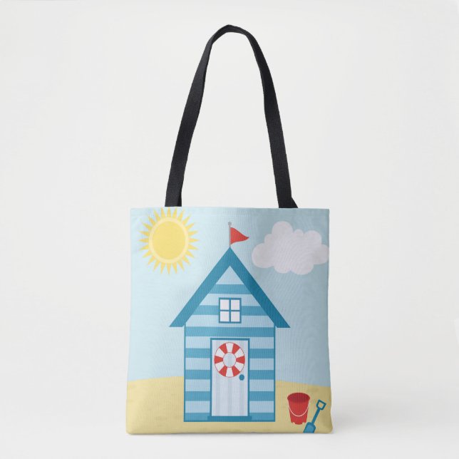 Bolsa Tote Blue Beach Hut (Frente)