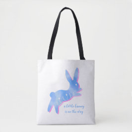 Bolsa Tote Blue Bunny Silhouette Cute Custom Boy Baby Shower