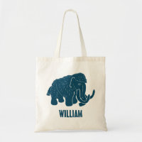 Blue Cartoon Wooly Mammoth Personalizado