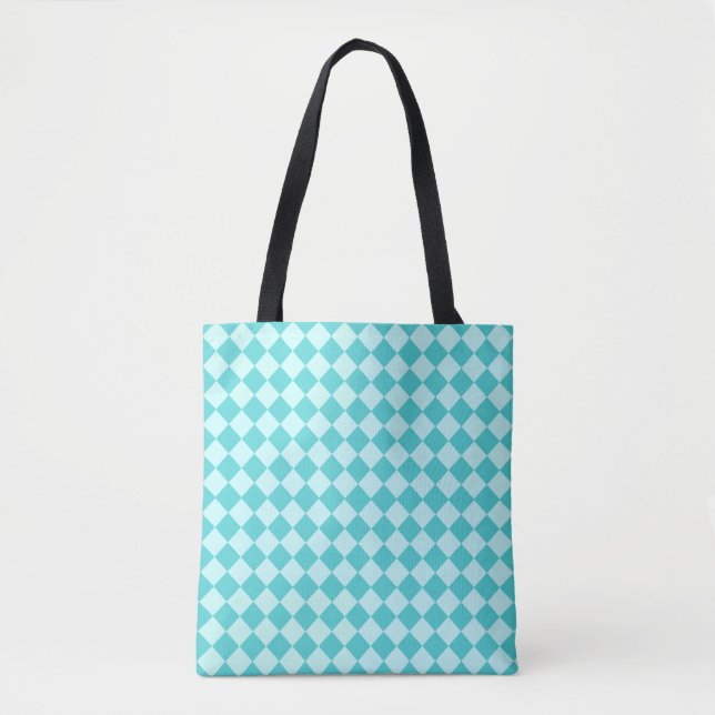 Bolsa Tote Blue Combination Diamond Patterno de Shirley Taylo (Frente)