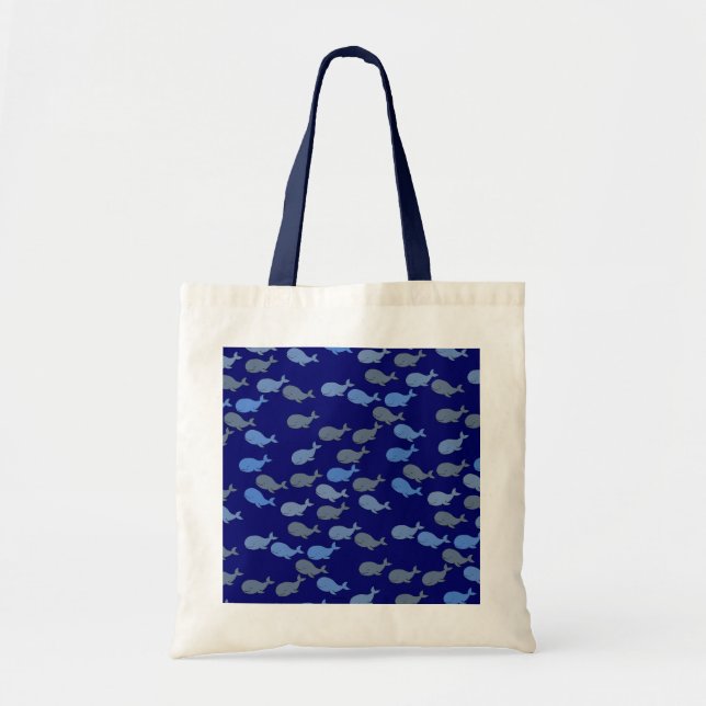 Bolsa Tote blue cute whales (Frente)