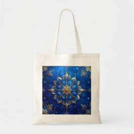 Bolsa Tote Blue Decorative Holiday Tote Bag