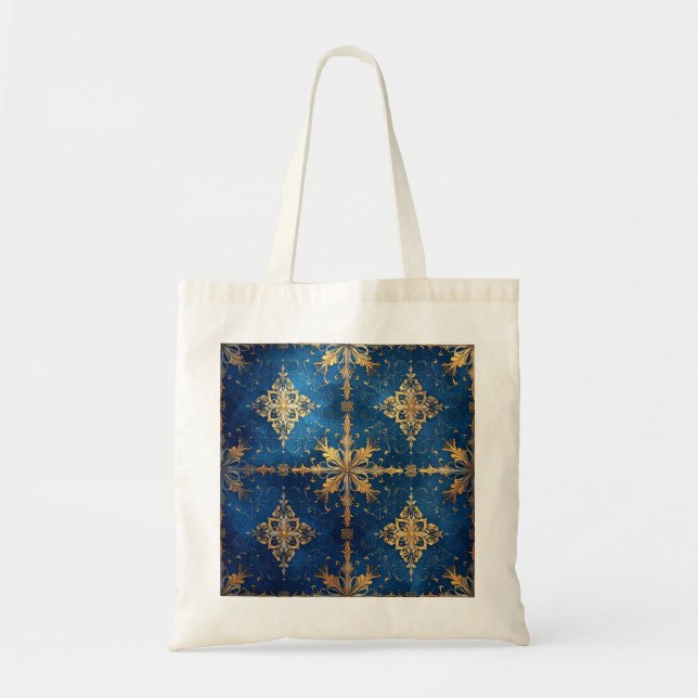 Bolsa Tote Blue Decorative Holiday Tote Bag (Frente)