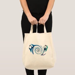 Bolsa Tote Blue Dragon Swirl Mythic Animal