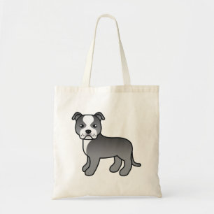 Bolsa Tote Blue E White Staffordshire Bull Terrier Dog