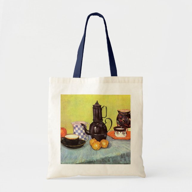 Bolsa Tote Blue Enamel Coffeepot por Vincent van Gogh (Frente)