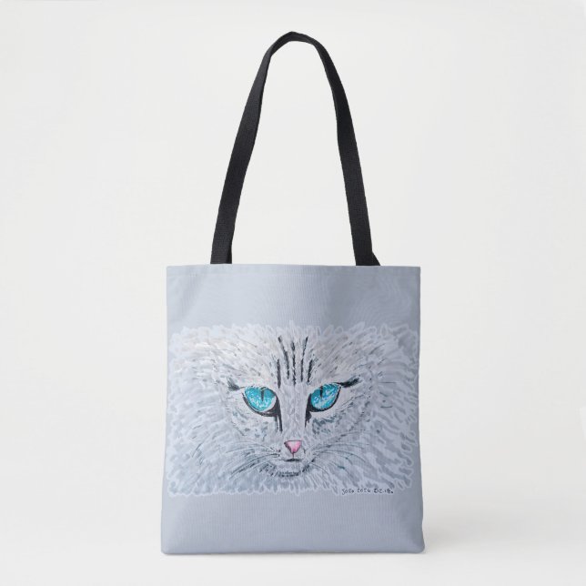 Bolsa Tote Blue Eyed Fluffy Cat (Frente)