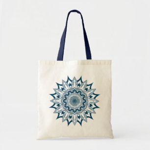 Bolsa Tote Blue Floral Mandala Tote Bag