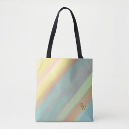Bolsa Tote Blue Green Beach Coastal Initials 