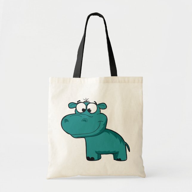 Bolsa Tote Blue Happy Hippo (Frente)