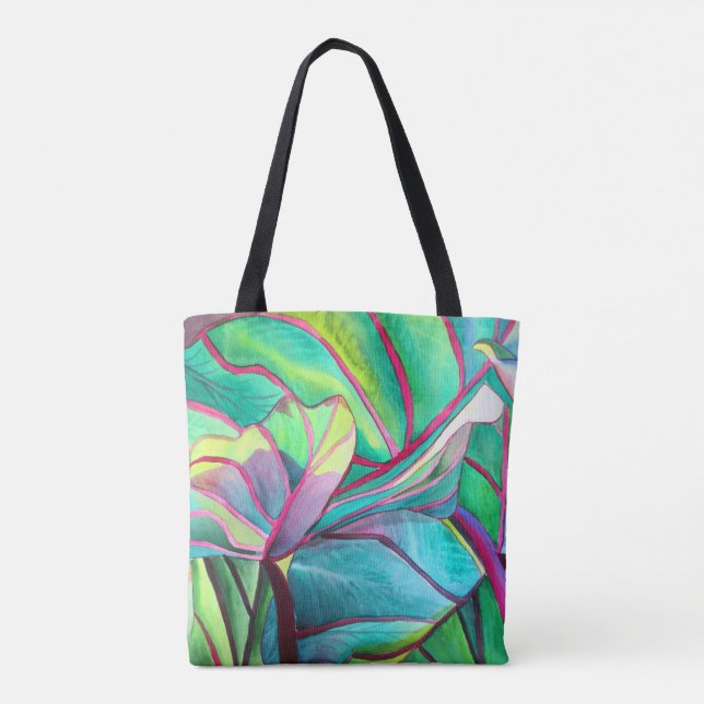 Bolsa Tote Blue Hawaii - Folhagem tropical (Verso)