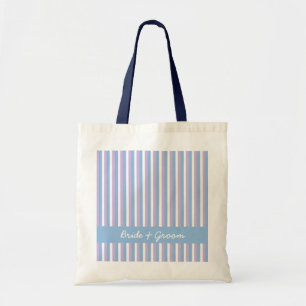 Bolsa Tote Blue Lilac White Stripes Blue Bag