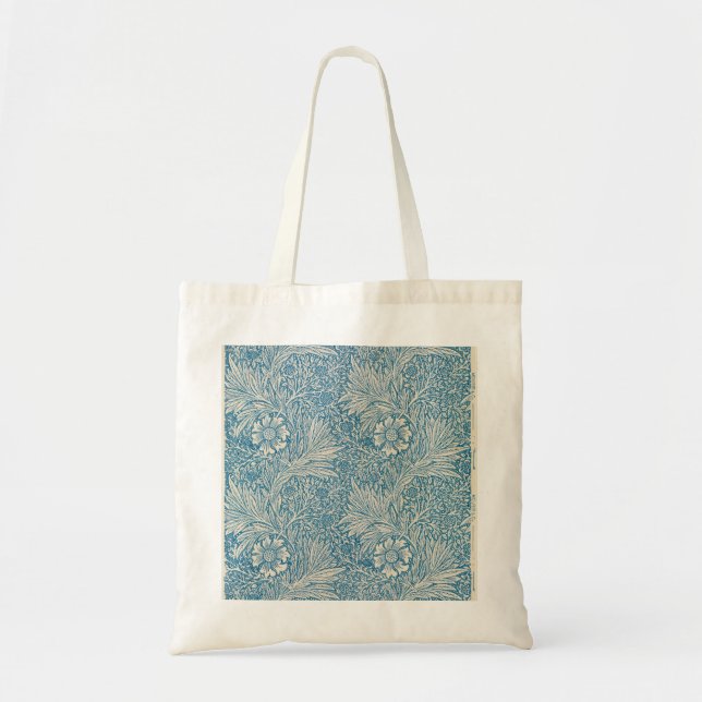 Bolsa Tote Blue Marigolds (por William Morris) (Frente)