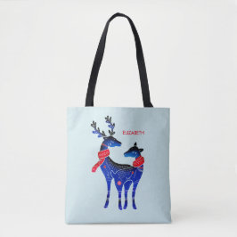Bolsa Tote Blue Nordic Christmas Reindepaer