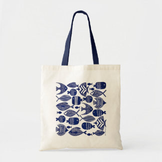 Bolsa Tote Blue Patterned Fish