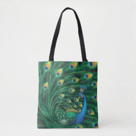 Bolsa Tote Blue Peacock Bird