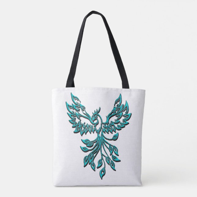Bolsa Tote Blue Phoenix nasce em branco (Verso)
