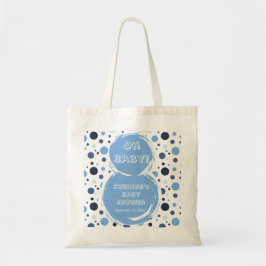 Bolsa Tote Blue polka dot baby shower