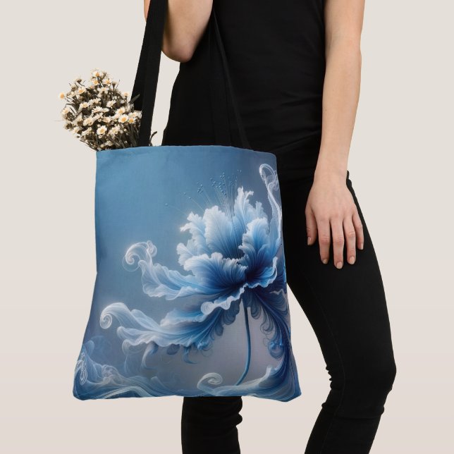 Bolsa Tote Blue Rico Fantasy Flower (Close Up)