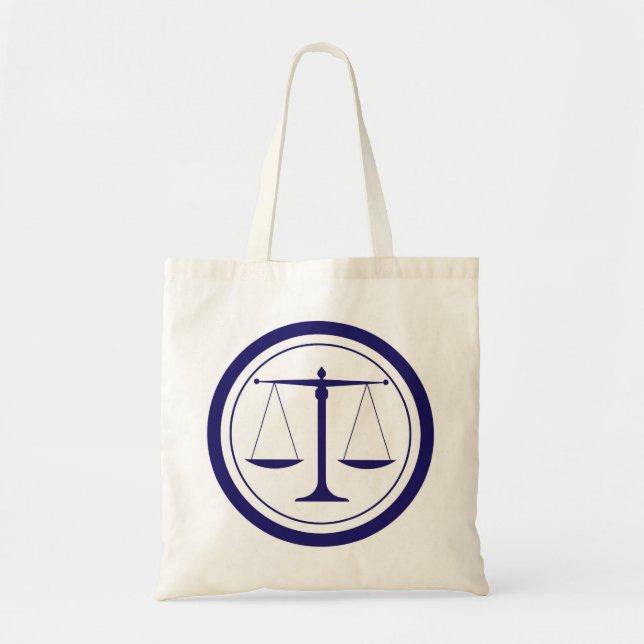 Bolsa Tote Blue Scales of Justice Silhouette (Frente)