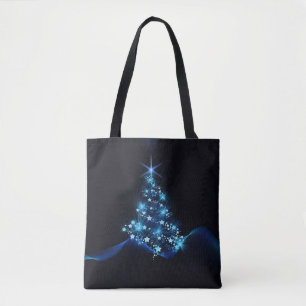 Bolsa Tote Blue Shine of Stars no Natal Dark