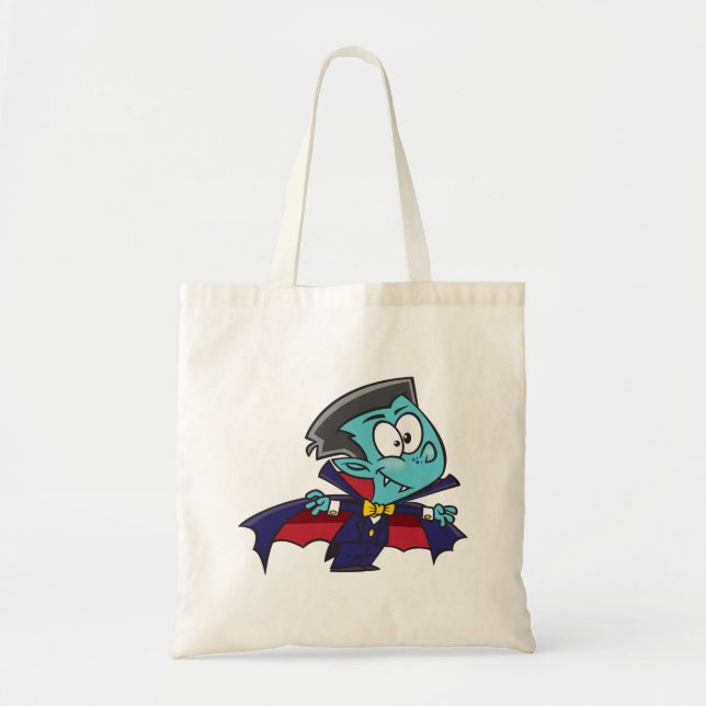 Bolsa Tote Blue Vampire Boy with Cape Cute Dracula (Frente)