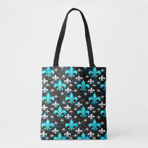 Bolsa Tote Blue White Fleur De Lis