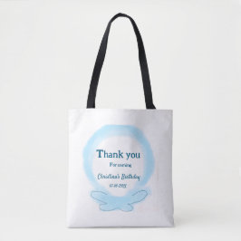 Bolsa Tote Blue wreath floral watercolor thank you for coming