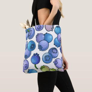 Bolsa Tote Blueberry Berries - Artista sem costura