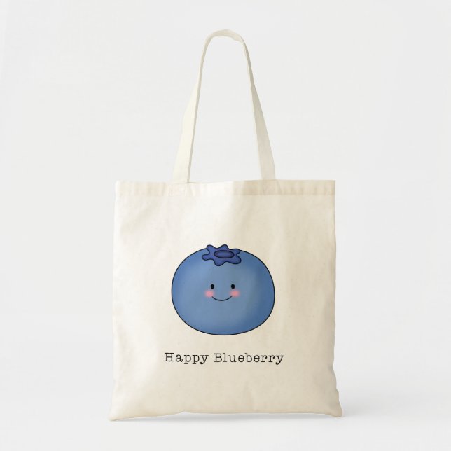 Bolsa Tote Blueberry feliz (Frente)